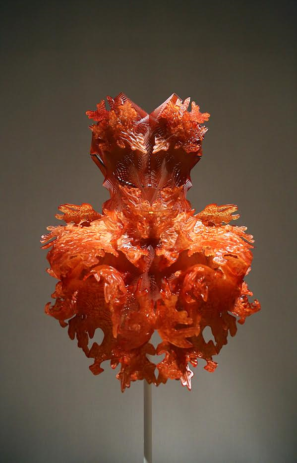 3D printed orange dress